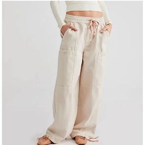 Free People Bright Eyed Low Slung Pull On Barrels Silver Spring Size Large